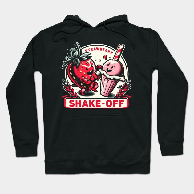 "Strawberry Shake Off" Strawberry Shake Hoodie by SimpliPrinter